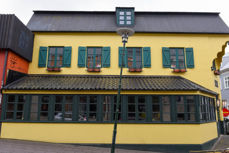 Reykjavik, Iceland - 10 July 2022: traditional house at Reykjavik on Icelandのeditorial素材