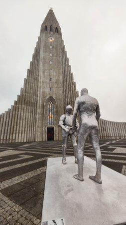Reykjavik, Iceland - 9 July 2022: the cathedral of Reykjavik on Icelandのeditorial素材