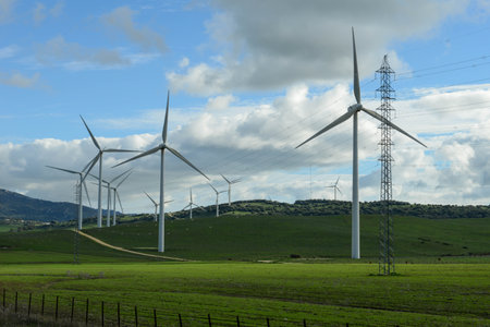 Wind farm near Barbate on Andalucia in Spain