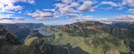 Drone view at Blyde river canyon on South Africa