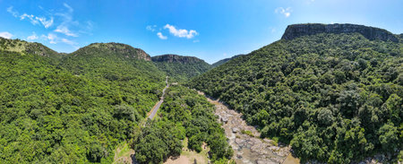 Drone view at Oribi gorge near Port Shepstone on South Africaの写真素材