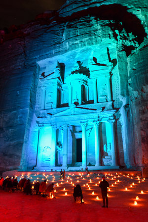View at the Treasury at Petra on Jordan
