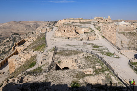 View at the fort of Karak on Jordanの写真素材