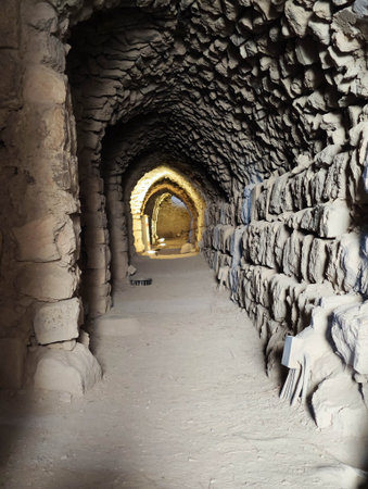 View at the interior of fort Karak on Jordan