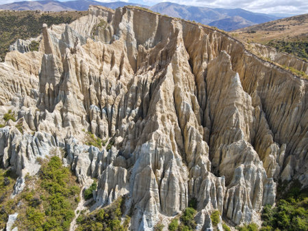 Drone view at Clay Cliffsの写真素材