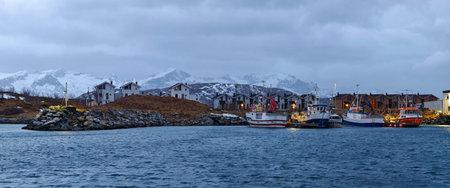 Landscape of Sommaroy island on Norwayの写真素材
