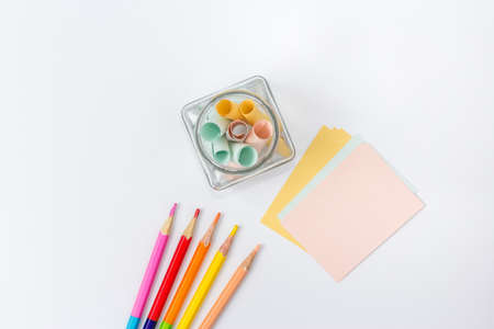 paper note concept creator wich flat layの写真素材