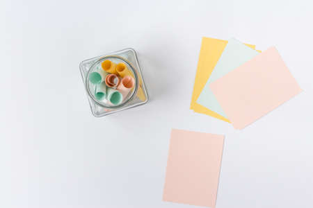 paper note concept idea creator wich flat layの写真素材