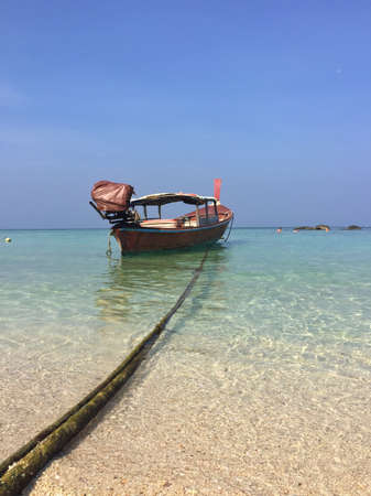 Thai fisherman boat in Lipe islandの素材