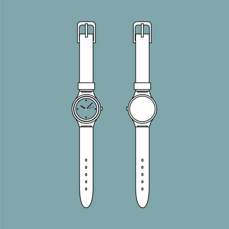 Vintage watch outline vectorのイラスト素材