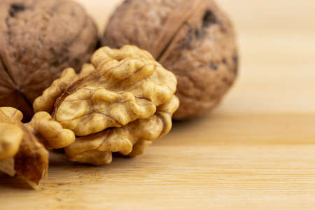 walnuts on the cutting board