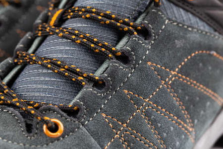Details of hiking shoes. Still, artificial lightの写真素材