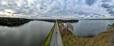 Lake Rybnickie in Silesia in Poland from a bird's eye view