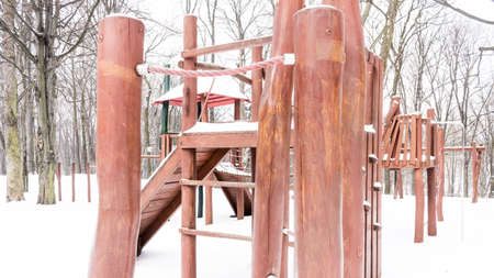 the spa park in JastrzÄ™bie ZdrÃ³j, in the winter of 2021 in snow