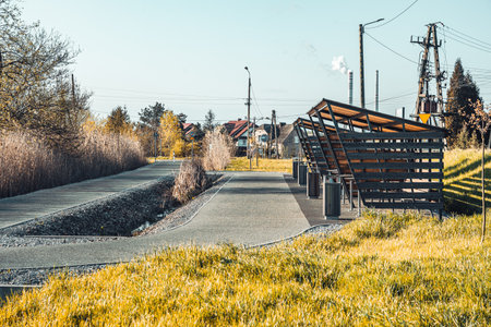 Cycle path in Silesia, Poland. Iron Cycle Trail.の写真素材