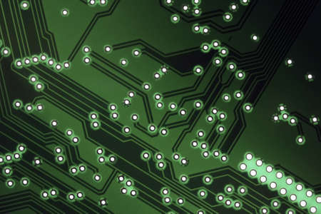 Printed circuit board, pcb, close up in the top view