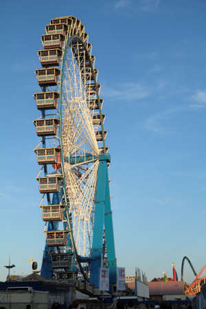 Munich, Germany - October 03, 2010: Ferris wheel at the traditional Oktoberfest at the Theresienwiese.のeditorial素材
