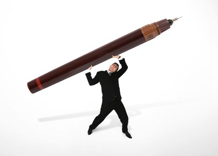 bussinessman with the penの写真素材