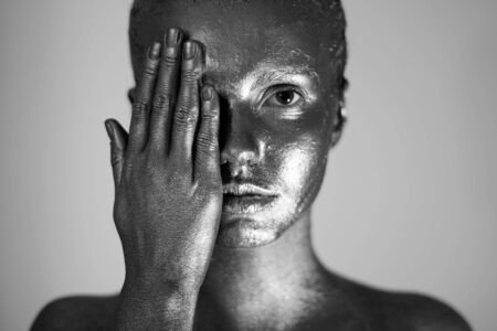 silver girlの写真素材