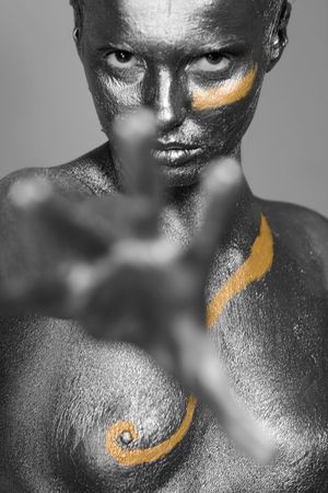 scary girlの写真素材