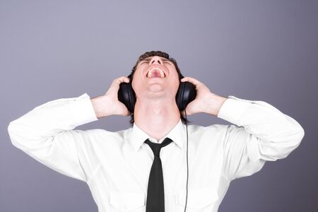 screaming businessmanの写真素材