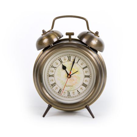 stylish alarm clock over white background