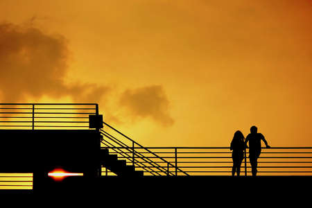 The shadow of coupleの写真素材