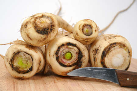 white carrots (Pastinaken)の写真素材