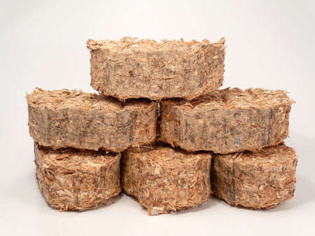 wood briquetteの写真素材