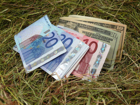 Euros and Dollarsの写真素材