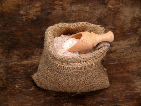 himalaya-salt in the bagの写真素材