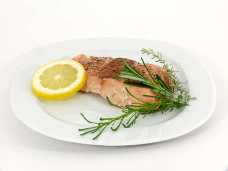 steamed salmonの写真素材