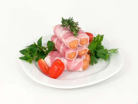 Berner bacon sausagesの写真素材
