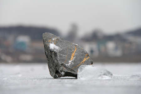 frozen lakeの写真素材