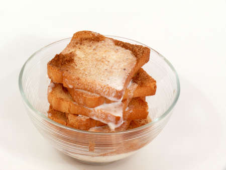 rusk and milkの写真素材