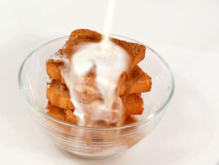 rusk and milkの写真素材