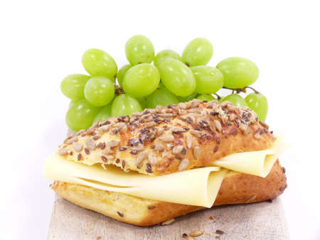 rustic cornmeal roll with cheeseの写真素材