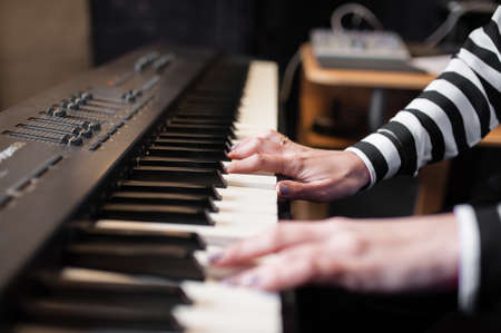 Hands music, synthesizer, pianoの写真素材