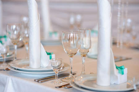 Beautiful decoration of the table for the wedding.の写真素材