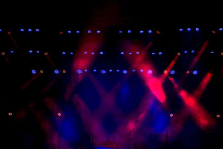 Free stage with multicolored lightsの写真素材