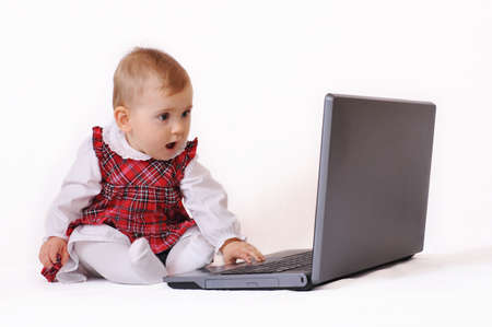 Baby and laptop