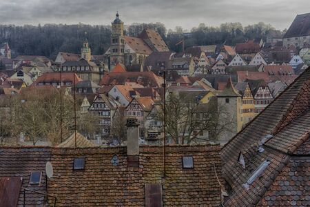 Schwaebisch Hall, Germany - 19 February 2019: The streets of Schwaebisch Hall, Baden Wuerttemberg is a state in southwest Germanyのeditorial素材