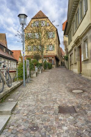 Schwaebisch Hall, Germany - 19 February 2019: The streets of Schwaebisch Hall, Baden Wuerttemberg is a state in southwest Germanyのeditorial素材