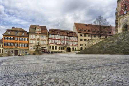 Schwaebisch Hall, Germany - 19 February 2019: The streets of Schwaebisch Hall, Baden Wuerttemberg is...
