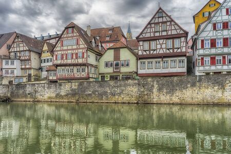 Schwaebisch Hall, Germany - 19 February 2019: The streets of Schwaebisch Hall, Baden Wuerttemberg is a state in southwest Germanyのeditorial素材