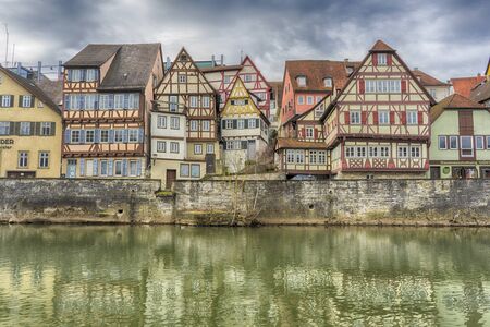 Schwaebisch Hall, Germany - 19 February 2019: The streets of Schwaebisch Hall, Baden Wuerttemberg is a state in southwest Germanyのeditorial素材