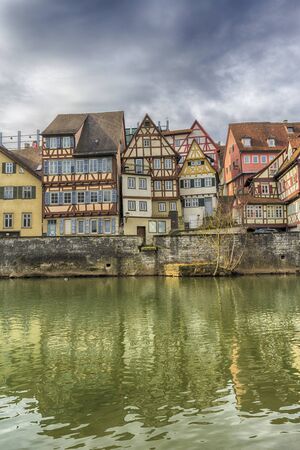 Schwaebisch Hall, Germany - 19 February 2019: The streets of Schwaebisch Hall, Baden Wuerttemberg is a state in southwest Germanyのeditorial素材