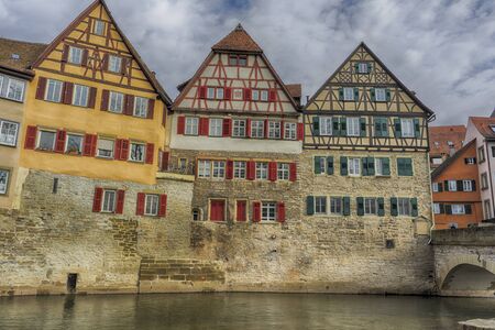 Schwaebisch Hall, Germany - 19 February 2019: The streets of Schwaebisch Hall, Baden Wuerttemberg is a state in southwest Germanyのeditorial素材