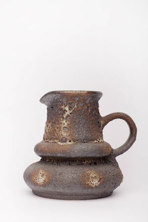 Old brown vase  on the white background, isolatedの写真素材