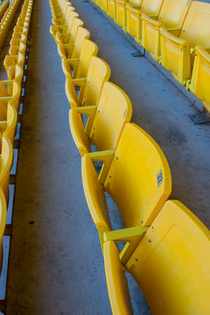 yellow stadium seatsの写真素材